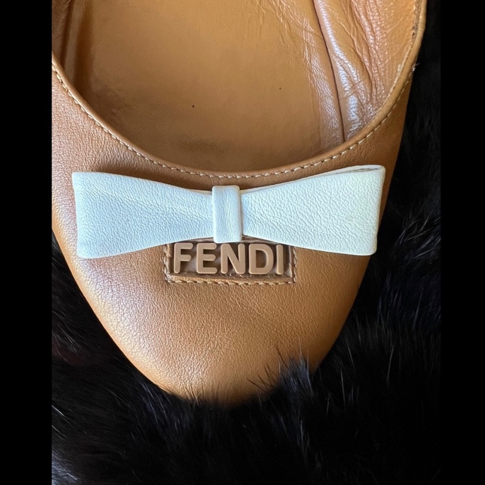Authentic Fendi flats.  Camel colored. Soft leather. Barely any wear